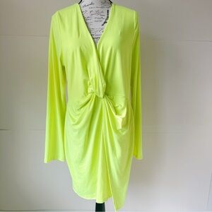 New bright yellow knot front dress 3X NWT